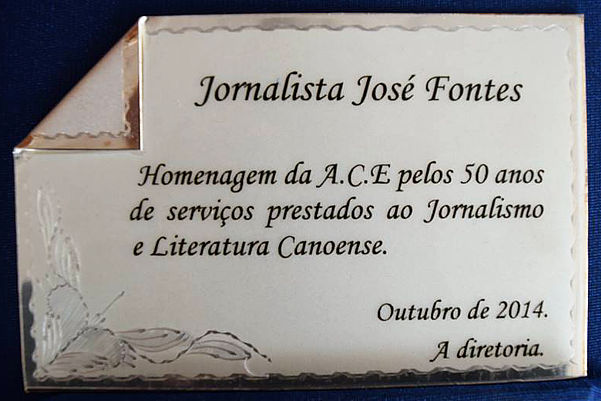 Homenagem ao jornalista e escritor Jos Fontes