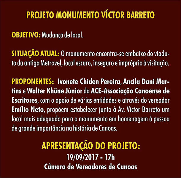 Projeto Monumento Victor Barreto